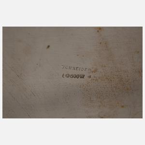 Silberschale mit Glaseinsatz