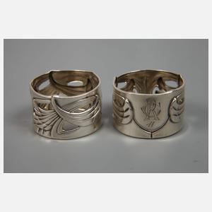 Silber neun Serviettenringe Jugendstil