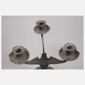 Kayserzinn zwei Fledermausleuchter Hugo Leven