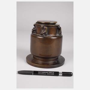Bronze Tintenfass mit Atlanten