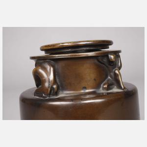 Bronze Tintenfass mit Atlanten