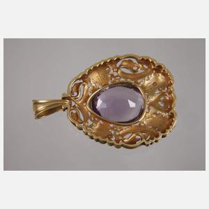 Jugendstilanhänger mit Amethyst
