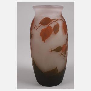 Arsall Ätzglasvase Hagebuttendekor