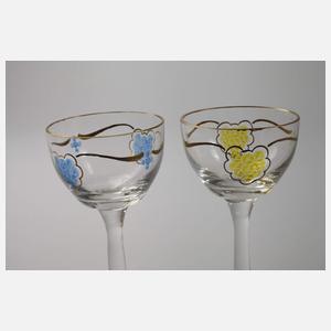 Sieben Likörgläser Jugendstil