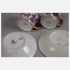 Nymphenburg zwei Mokkatassen Jugendstil