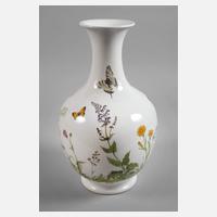 Nymphenburg große Balustervase Blumenwiesendekor111