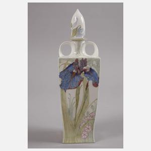 Rozenburg Deckelvase Schwertliliendekor