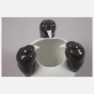 Schwarza-Saalbahn kleine Ei-Vase mit Raben