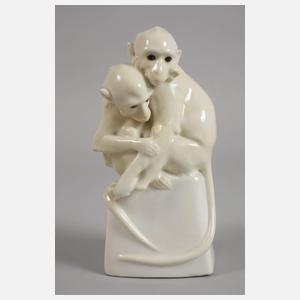 Förster & Co. Wien Affengruppe auf Felsen