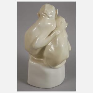 Förster & Co. Wien Affengruppe auf Felsen