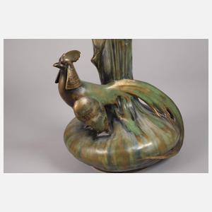 Amphora Jugendstilvase mit Fasan