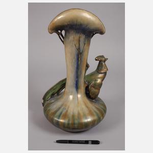 Amphora Jugendstilvase mit Fasan