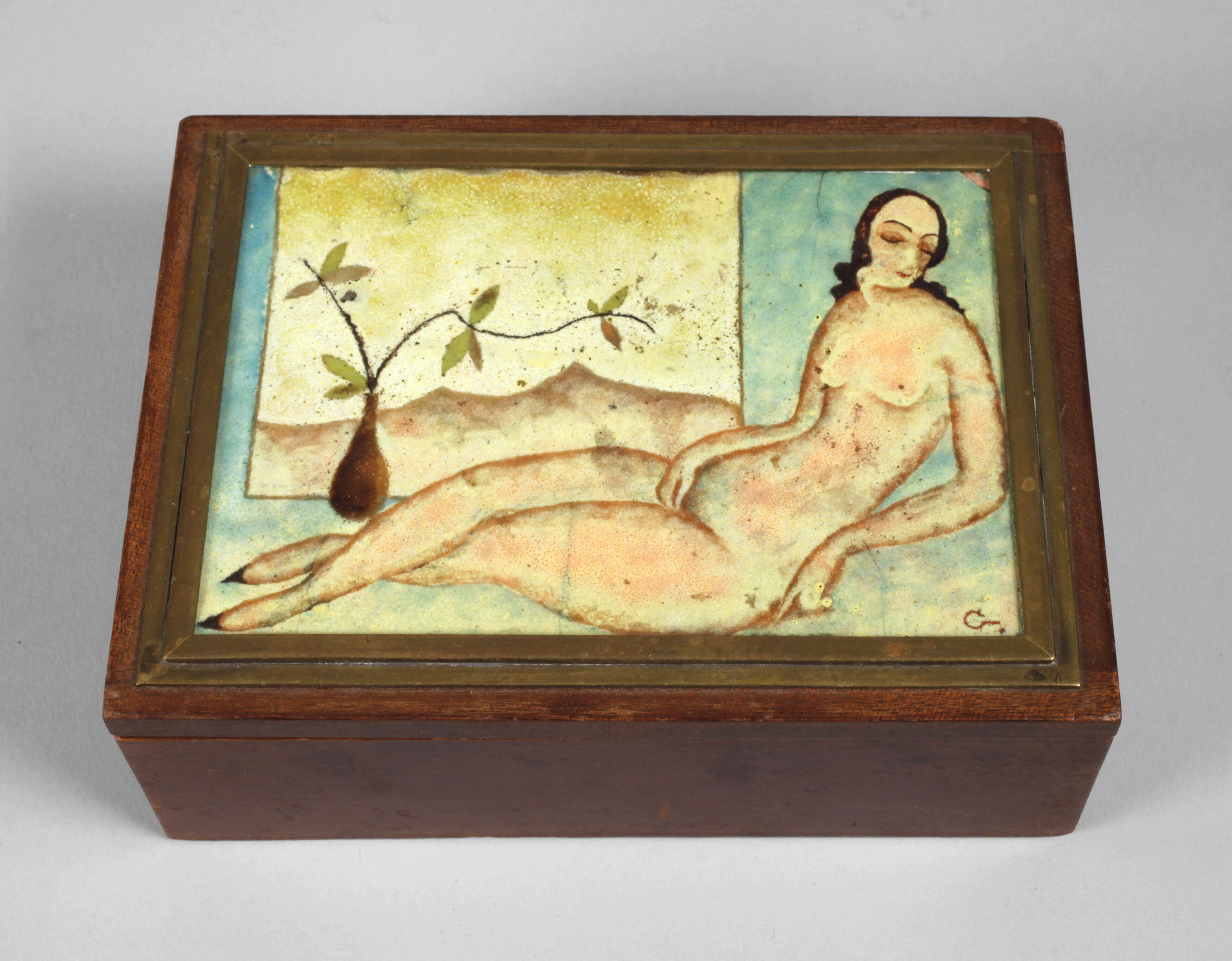 Schatulle mit Emaille