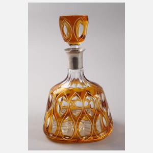 Josephinenhütte Karaffe mit Silbermontierung