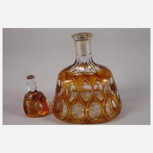 Josephinenhütte Karaffe mit Silbermontierung