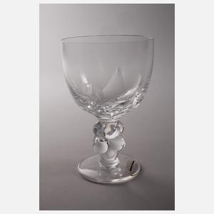 Rene Lalique vier Probiergläser "Clos Vougeot"