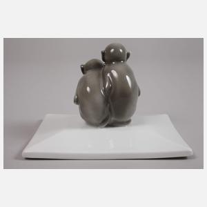 Hutschenreuther "Affengruppe“ als Briefbeschwerer