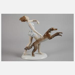Rosenthal "Laufende mit Saluki"