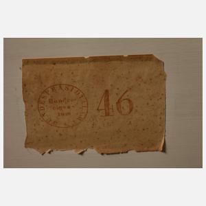 Übergroße Wandkonsole und vier Stühle