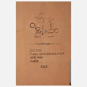 Zwei Architekturmodelle Friedensreich Hundertwasser