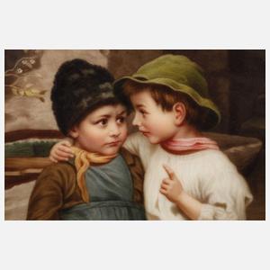 Hutschenreuther Bildplatte "Ein wichtiges Geheimnis"