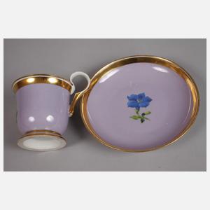 Alt-Wien Tasse mit Untertasse Blumenmalerei