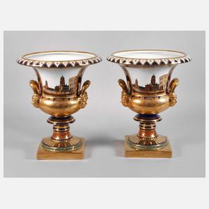 Paar große Prunkvasen mit Ansichten Berlins