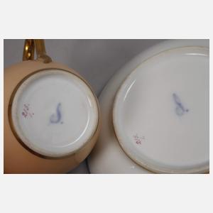 Böhmen Paar Tassen Vergissmeinnichtmotiv