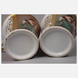 Böhmen Paar Freundschaftstassen Doppelbildnis