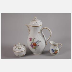 KPM Berlin Mokkaservice Blumenmalerei