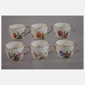 KPM Berlin Mokkaservice Blumenmalerei