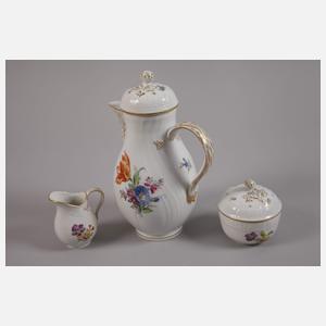 KPM Berlin Mokkaservice Blumenmalerei