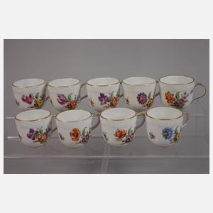 KPM Berlin Mokkaservice Blumenmalerei