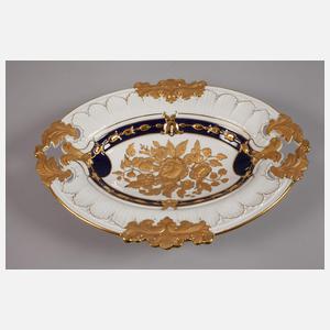 Meissen ovale Prunkschale Reliefdekor