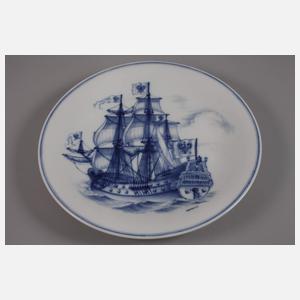 Meissen Wandteller mit Schiffsmotiv