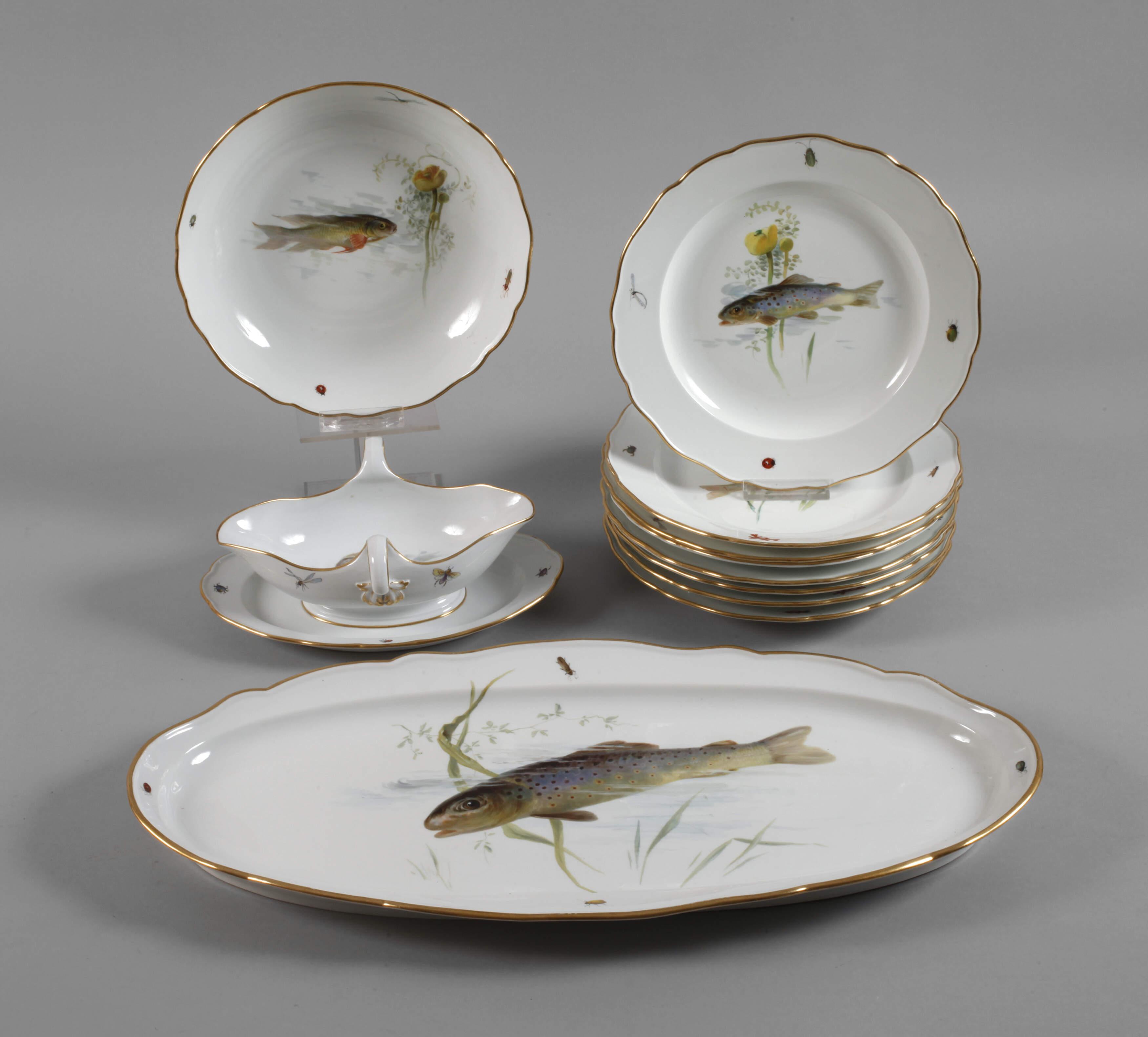 Meissen Speiseservice "Fischmalerei"