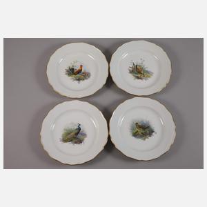 Meissen acht Speiseteller Geflügelmalerei