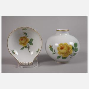 Meissen Konvolut "Gelbe Rose"