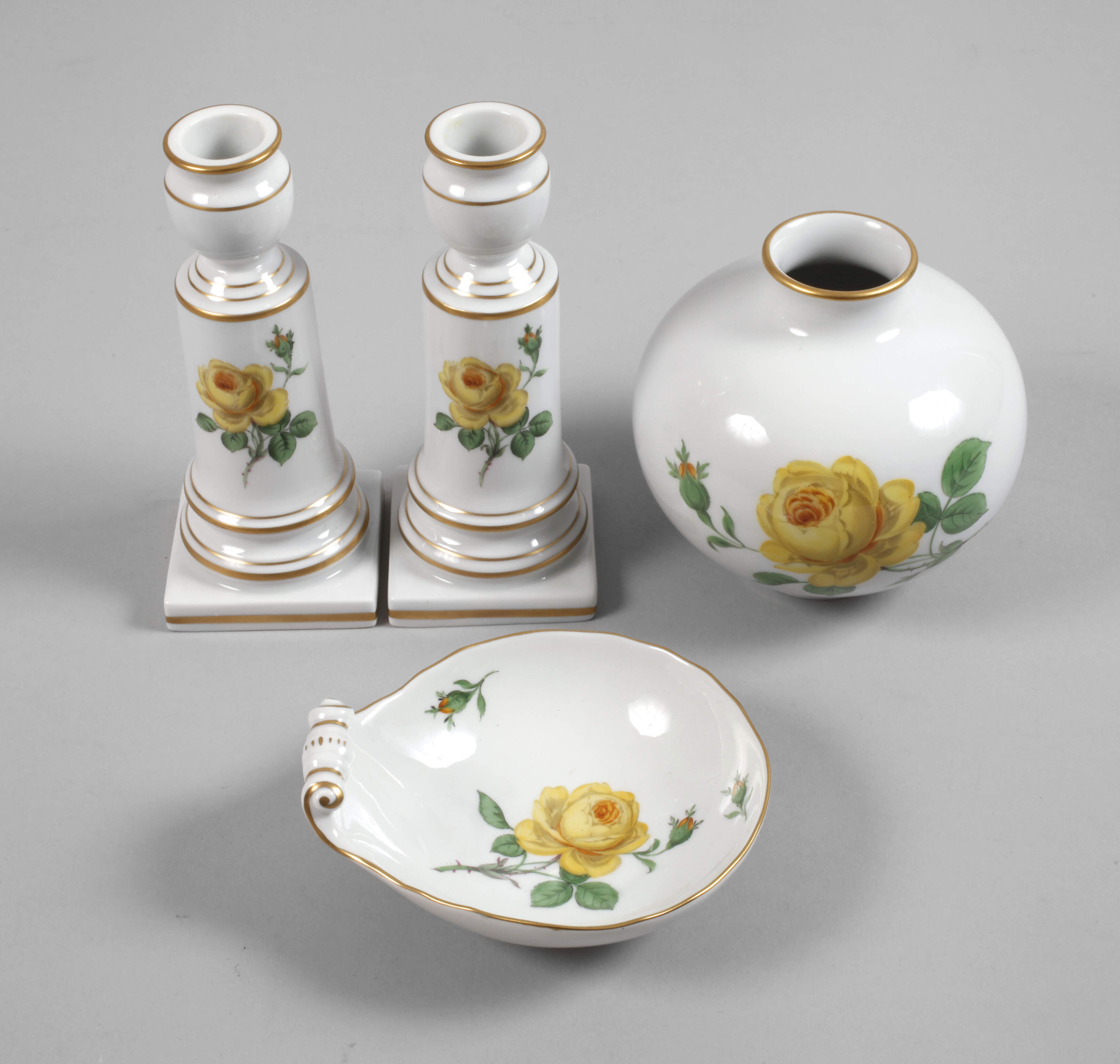 Meissen Konvolut "Gelbe Rose"