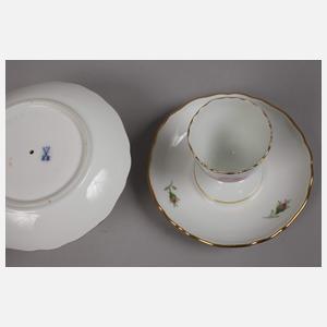 Meissen sechs Eierbecher "Rote Rose"