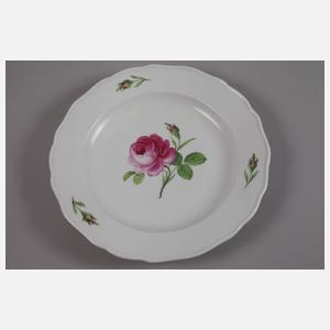 Meissen zwölf Speiseteller "Rote Rose"