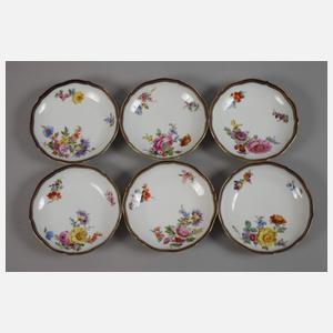 Meissen sechs Gedecke "Blumenbukett schräg"