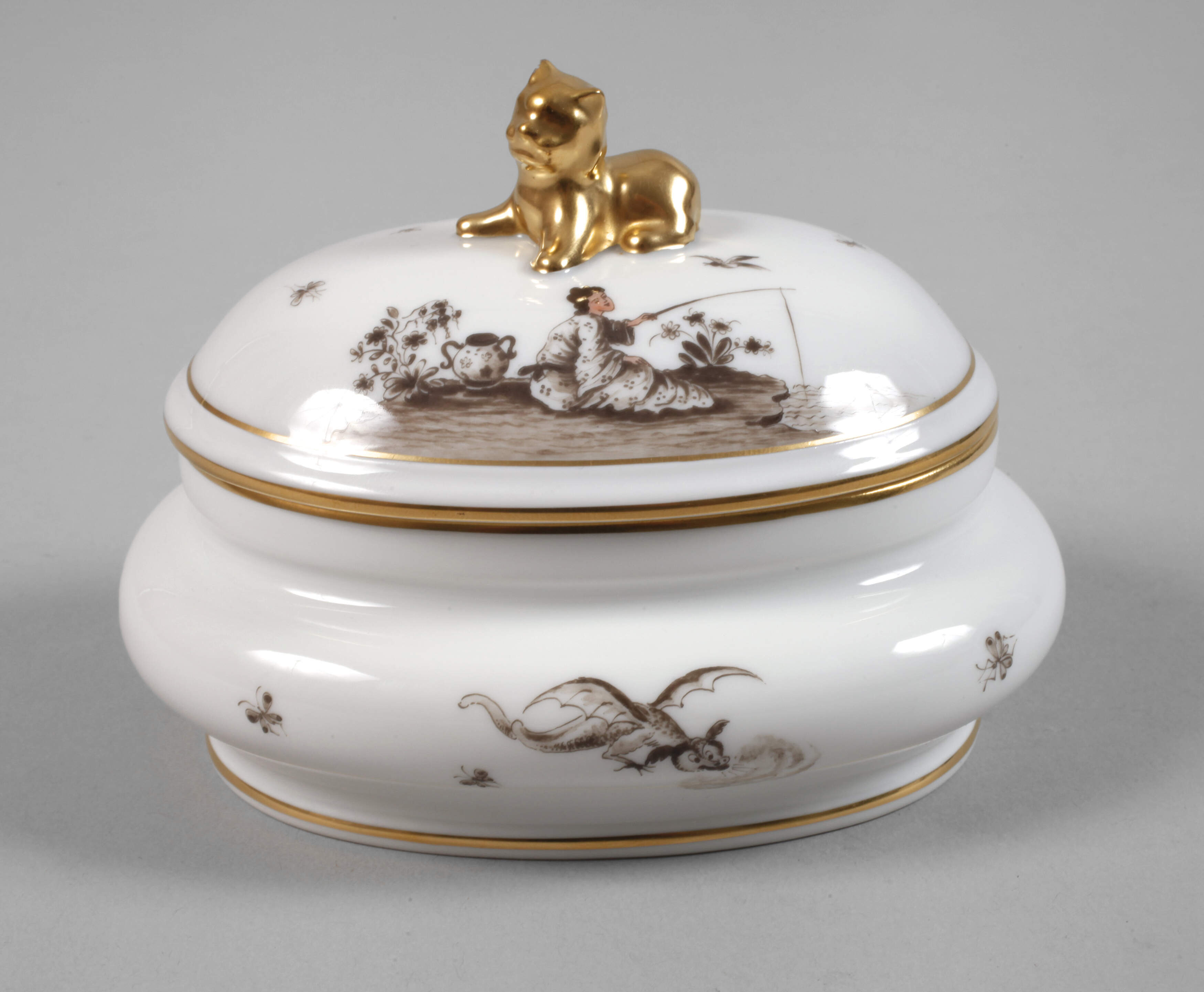Meissen Deckeldose Chinoiserien in Geschenkkarton