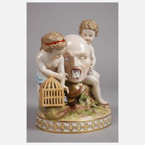 Meissen "Zwei Kinder mit Vogelbauer"