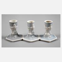 Nymphenburg drei kleine Kerzenständer "Perl"111