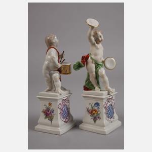 Nymphenburg Paar Putten mit "Bayerischem Wappen"