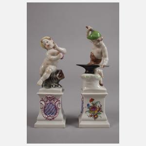 Nymphenburg Paar Putten mit "Bayerischem Wappen"