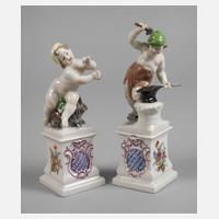 Nymphenburg Paar Putten mit "Bayerischem Wappen"111