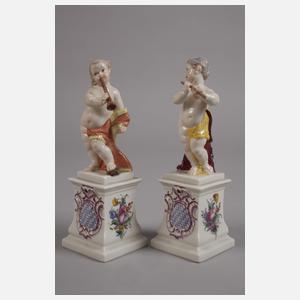 Nymphenburg Paar Putten mit "Bayerischem Wappen"