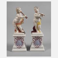 Nymphenburg Paar Putten mit "Bayerischem Wappen"111